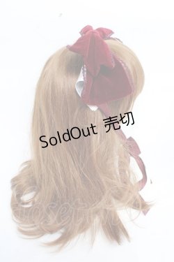 画像3: axes femme kawaii / ベロアリボンヘッドドレス  ワイン Y-25-11-01-023-AX-AC-SZ-ZY