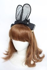 Angelic Pretty / おしゃまBunnyカチューシャ  黒 Y-25-11-01-031-AP-AC-SZ-ZY