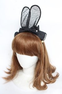 Angelic Pretty / おしゃまBunnyカチューシャ  黒 Y-25-11-01-031-AP-AC-SZ-ZY