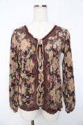 axes femme / 花柄ベロアプルオーバー M 茶 Y-25-11-01-034-AX-TO-SZ-ZY
