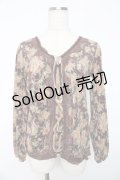 axes femme / 花柄ベロアプルオーバー M 茶 Y-25-11-01-034-AX-TO-SZ-ZY