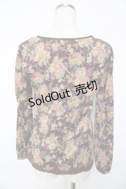 画像2: axes femme / 花柄ベロアプルオーバー M 茶 Y-25-11-01-034-AX-TO-SZ-ZY