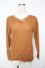 axes femme / 配色ニット  キャメル Y-25-11-01-035-AX-TO-SZ-ZY