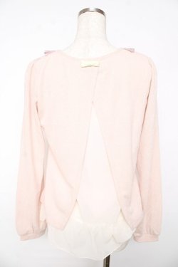 画像2: axes femme / 起毛レースVネックプルオーバー  ピンク Y-25-11-01-037-AX-TO-SZ-ZY