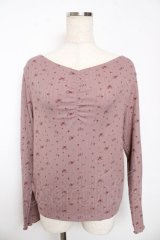 axes femme / 小花プリントリブインナー M ピンク Y-25-11-01-038-AX-TO-SZ-ZY