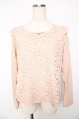 axes femme / レース使いプルオーバー M アワピンク Y-25-11-01-040-AX-TO-SZ-ZY