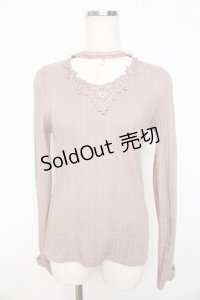 axes femme / チョーカーデザインリブカット  ピンク Y-25-11-01-041-AX-TO-SZ-ZY