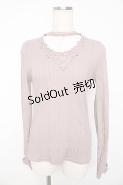 画像1: axes femme / チョーカーデザインリブカット  ピンク Y-25-11-01-041-AX-TO-SZ-ZY