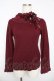 画像1: axes femme / レースネックニットトップス  ワイン Y-25-11-01-042-AX-TO-SZ-ZY (1)