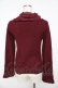 画像2: axes femme / レースネックニットトップス  ワイン Y-25-11-01-042-AX-TO-SZ-ZY (2)