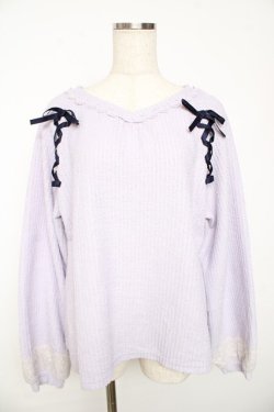 画像1: axes femme / レースアッププルオーバー F ラベンダー Y-25-11-01-043-AX-TO-SZ-ZY