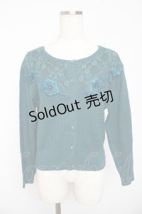 axes femme / レース切替モチーフ付カーディガン M グリーン Y-25-11-01-046-AX-TO-SZ-ZY