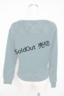 画像2: axes femme / レース切替モチーフ付カーディガン M グリーン Y-25-11-01-046-AX-TO-SZ-ZY