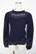 axes femme POETIQUE / 雪の結晶刺繍ニットプルオーバー  紺 Y-25-11-01-047-AX-TO-AS-ZY