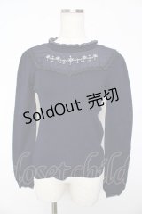 axes femme POETIQUE / 雪の結晶刺繍ニットプルオーバー  紺 Y-25-11-01-047-AX-TO-AS-ZY