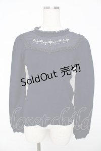 axes femme POETIQUE / 雪の結晶刺繍ニットプルオーバー  紺 Y-25-11-01-047-AX-TO-AS-ZY