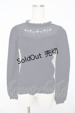 画像1: axes femme POETIQUE / 雪の結晶刺繍ニットプルオーバー  紺 Y-25-11-01-047-AX-TO-AS-ZY