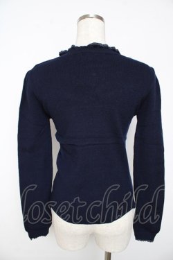 画像2: axes femme POETIQUE / 雪の結晶刺繍ニットプルオーバー  紺 Y-25-11-01-047-AX-TO-AS-ZY