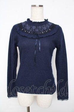 画像1: axes femme / ヨーク切り替えインナープルオーバー  紺 Y-25-11-01-049-AX-TO-AS-ZY