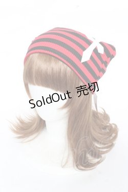 画像1: ACDC RAG / 冥闇ネコミミクロスハット  赤×黒 Y-25-11-05-038-PU-AC-SZ-ZY