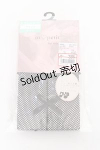 m petit by misako / AMフロントリボンタイツ L-LL 中黒 Y-25-11-05-006-LO-ZA-SZ-ZY