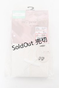 m petit by misako / AMフロントリボンタイツ L-LL 濃白 Y-25-11-05-007-LO-ZA-SZ-ZY