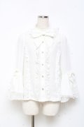 axes femme kawaii / 姫袖7分丈ブラウス M 白 Y-25-11-05-045-AX-BL-SZ-ZY