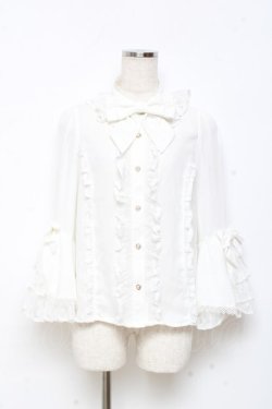 画像1: axes femme kawaii / 姫袖7分丈ブラウス M 白 Y-25-11-05-045-AX-BL-SZ-ZY