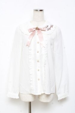 画像1: Amavel / 襟刺繍ブラウス F 白 Y-25-11-05-046-CA-BL-SZ-ZY