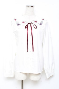 画像1: axes femme POETIQUE / ラ　レコルト刺繍襟ブラウス M 生成り Y-25-11-05-049-AX-BL-SZ-ZY