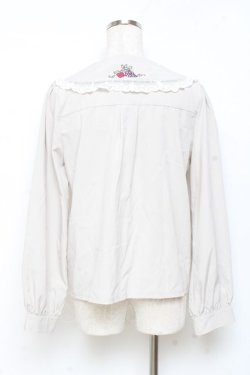 画像2: axes femme POETIQUE / ラ　レコルト刺繍襟ブラウス M ベージュ Y-25-11-05-050-AX-BL-SZ-ZY