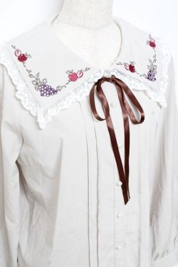 画像3: axes femme POETIQUE / ラ　レコルト刺繍襟ブラウス M ベージュ Y-25-11-05-050-AX-BL-SZ-ZY