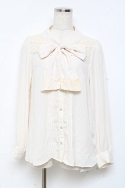 画像1: axes femme / ボウタイブラウス M 生成り Y-25-11-05-051-AX-BL-SZ-ZY