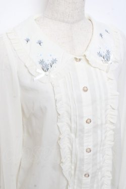 画像3: axes femme POETIQUE / 襟花刺繍ブラウス M 生成り Y-25-11-05-052-AX-BL-SZ-ZY