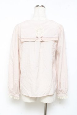 画像2: axes femme POETIQUE / セーラー襟レースブラウス M ベージュ Y-25-11-05-053-AX-BL-SZ-ZY