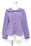 axes femme POETIQUE / ヴァンダンジュ刺繍ブラウス M パープル Y-25-11-05-055-AX-BL-SZ-ZY