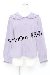 axes femme POETIQUE / ヴァンダンジュ刺繍ブラウス M パープル Y-25-11-05-055-AX-BL-SZ-ZY