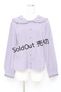 axes femme POETIQUE / ヴァンダンジュ刺繍ブラウス M パープル Y-25-11-05-055-AX-BL-SZ-ZY