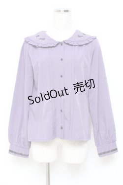 画像1: axes femme POETIQUE / ヴァンダンジュ刺繍ブラウス M パープル Y-25-11-05-055-AX-BL-SZ-ZY