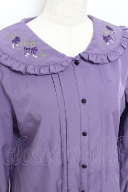 画像3: axes femme POETIQUE / ヴァンダンジュ刺繍ブラウス M パープル Y-25-11-05-055-AX-BL-SZ-ZY