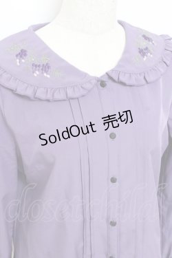 画像3: axes femme POETIQUE / ヴァンダンジュ刺繍ブラウス M パープル Y-25-11-05-055-AX-BL-SZ-ZY