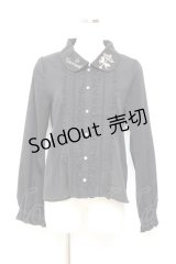 axes femme POETIQUE / メリーゴーランド刺繍ブラウス M 黒 Y-25-11-05-056-AX-BL-SZ-ZY