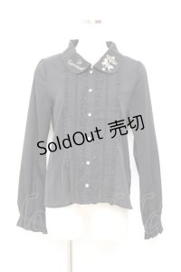 axes femme POETIQUE / メリーゴーランド刺繍ブラウス M 黒 Y-25-11-05-056-AX-BL-SZ-ZY