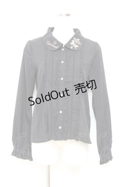 画像1: axes femme POETIQUE / メリーゴーランド刺繍ブラウス M 黒 Y-25-11-05-056-AX-BL-SZ-ZY