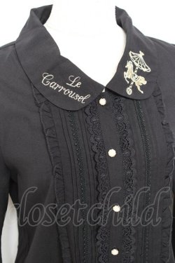 画像3: axes femme POETIQUE / メリーゴーランド刺繍ブラウス M 黒 Y-25-11-05-056-AX-BL-SZ-ZY