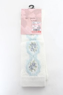 画像1: m petit by misako / ECAMOVKバラレースソックス 23-25 中白 Y-25-11-05-009-LO-ZA-SZ-ZY