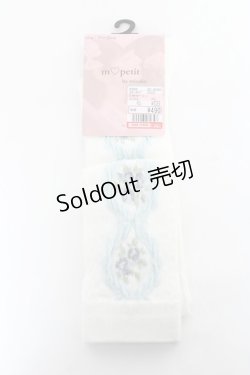 画像1: m petit by misako / ECAMOVKバラレースソックス 23-25 中白 Y-25-11-05-009-LO-ZA-SZ-ZY