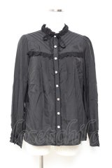 axes femme kawaii / 袖レースアップブラウス M 黒 Y-25-11-05-058-AX-BL-SZ-ZY