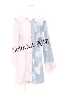 axes femme POETIQUE / 揺蕩う海月シアーロングシャツ M ラベンダー Y-25-11-05-059-AX-BL-SZ-ZY