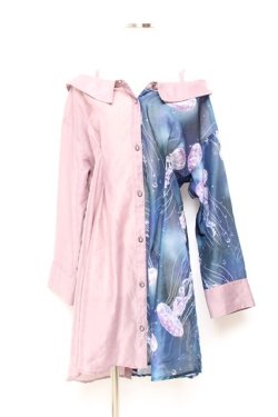 画像1: axes femme POETIQUE / 揺蕩う海月シアーロングシャツ M ラベンダー Y-25-11-05-059-AX-BL-SZ-ZY